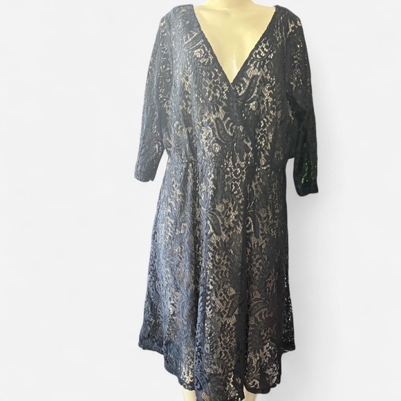 Lane Bryant Black and Gold Midi Dress - Picture 8 of 9